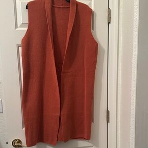 Sleeveless Orange Sweater Vest